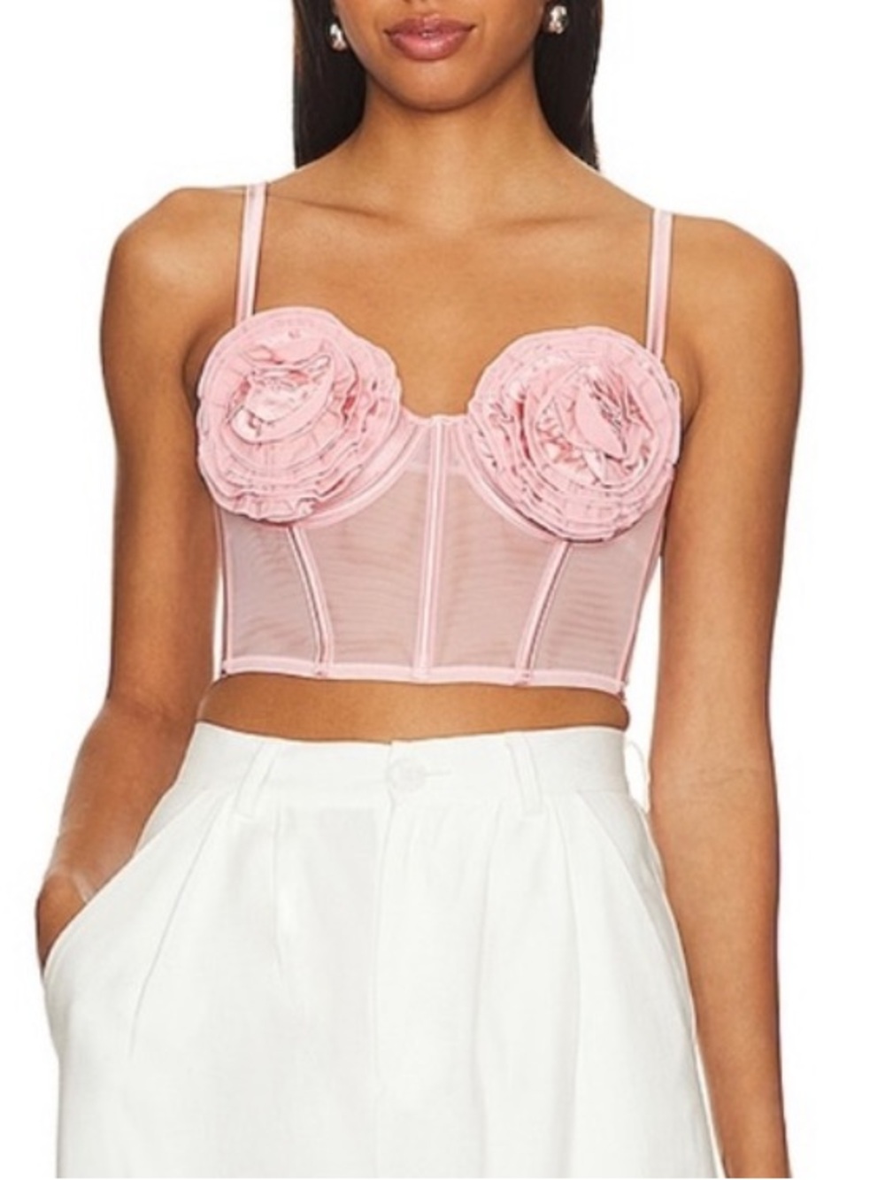 Fleur du Mal Rose Cup Bustier Pink